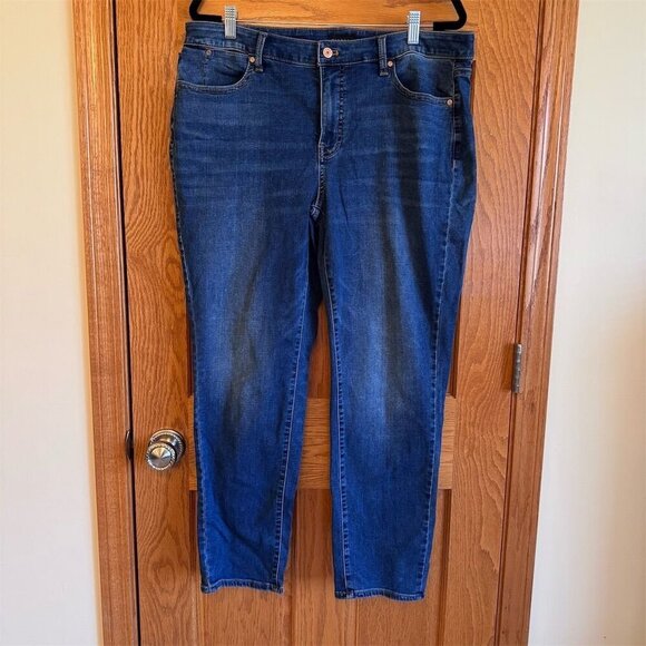 Talbots Women's Plus Size 16 Slim Ankle Jeans Blue Stretch Denim - Picture 1 of 6